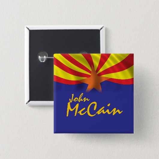 John McCain Vierkante Button 5,1 Cm (Voorkant /achterkant)