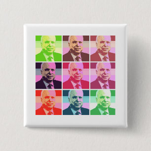 John McCain Vierkante Button 5,1 Cm