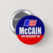 John McCain voor President 08 Button (Voorkant /achterkant)