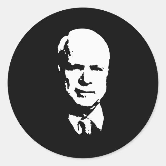 JOHN MCCAIN VOOR PRESIDENT RONDE STICKER (Voorkant)
