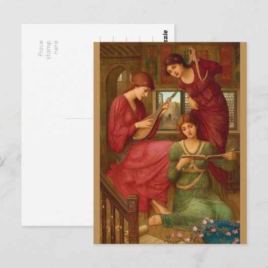 John Melhuish Strudwick Op de gouden dagen CC1049 Briefkaart (Voorkant / Achterkant)