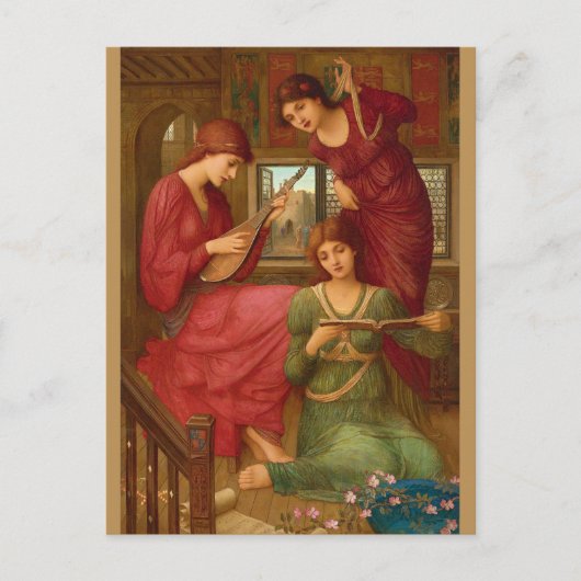 John Melhuish Strudwick Op de gouden dagen CC1049 Briefkaart (Voorkant)