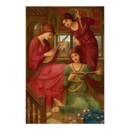 John Melhuish Strudwick Op de gouden dagen CC1056 Perfect Poster (Voorkant)