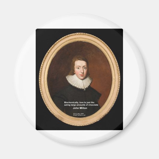 John Milton Love & Chocolate Quote Gifts & Kaarten Magneet (Voorkant)