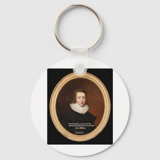 John Milton Love & Chocolate Quote Gifts & Kaarten Sleutelhanger (Voorkant)