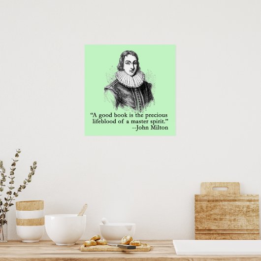 John Milton Portrait en Quote Poster (Keuken)