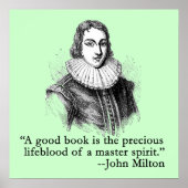 John Milton Portrait en Quote Poster (Voorkant)