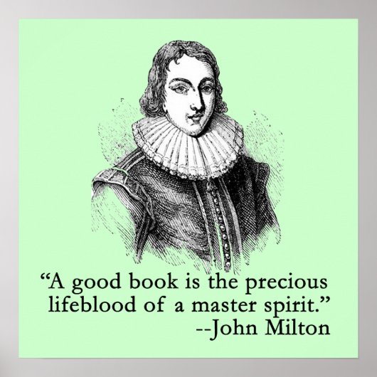 John Milton Portrait en Quote Poster (Voorkant)