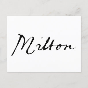 John Milton signatuur Briefkaart