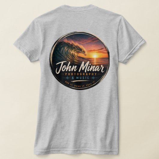 John Minar Fotografie & Muziek  T-shirt (Laag Achter)