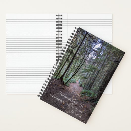 John Muir citaat op bospad Notitieboek (Binnen)