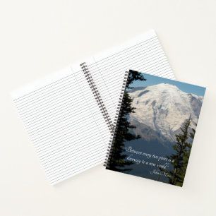 John Muir citaat Scenic Mount Rainier Notitieboek