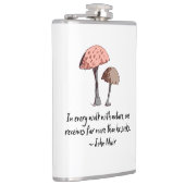 John Muir Quote Hand-Drawn Mushroom Forager Hiker Heupfles (Rechts)