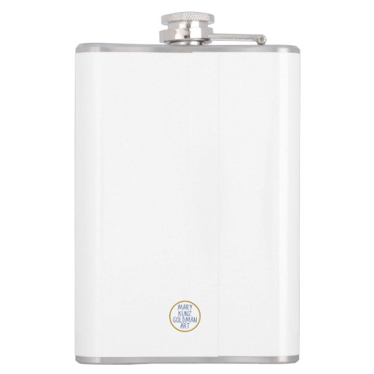 John Muir Quote Hand-Drawn Mushroom Forager Hiker Heupfles (Achterkant)