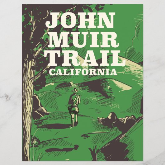 John Muir Trail California reisposter. (Achterkant)