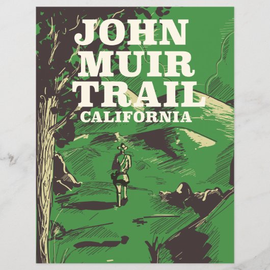 John Muir Trail California reisposter. (Voorkant)
