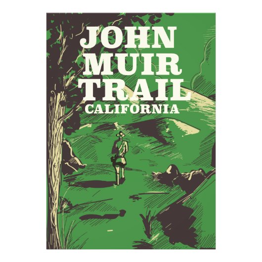 John Muir Trail California reisposter. Foto Afdruk (Voorkant)