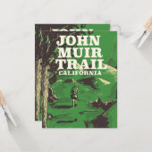 John Muir Trail California reisposter. Kaart (Voorkant / Achterkant in situ)