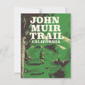 John Muir Trail California reisposter. Kaart (Achterkant)