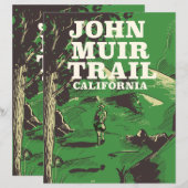 John Muir Trail Californië reisposter. (Voorkant / Achterkant)