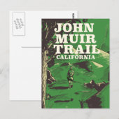 John Muir Trail Californië reisposter. Briefkaart (Voorkant / Achterkant)