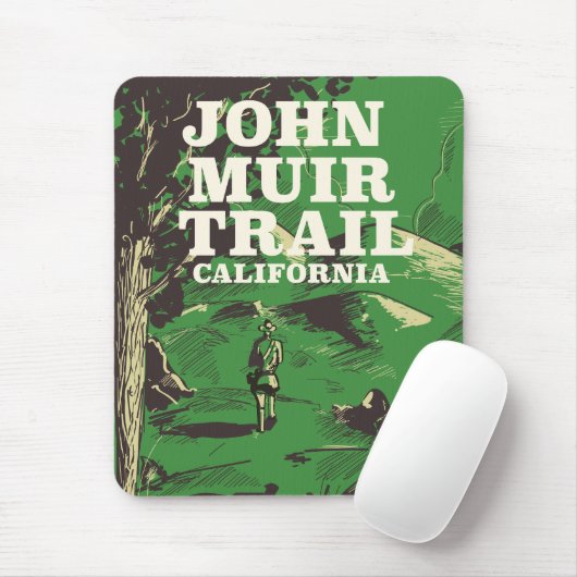 John Muir Trail Californië reisposter. Muismat (Met muis)