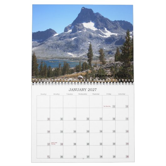 John Muir Trail - Gepersonaliseerd Kalender (Jan 2027)