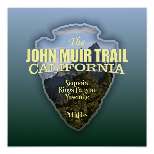 John Muir Trail (pijlpunt) Perfect Poster (Voorkant)