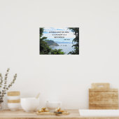 John Muir: "Tussen de twee pijnbomen is een deur" Poster (Keuken)