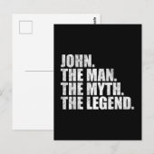 John naam, John De Man De Mythe De Legende Briefkaart (Voorkant / Achterkant)