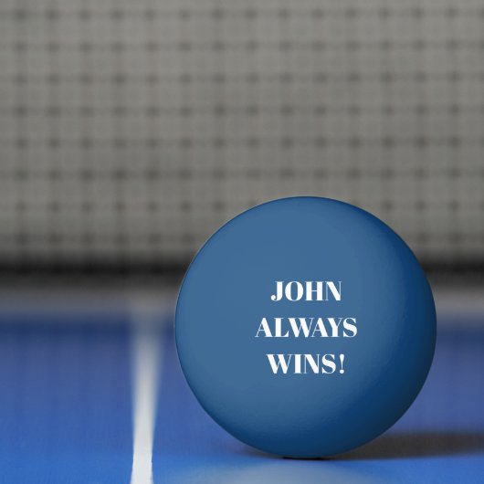John (naam) wint altijd pingpongbal (Net)