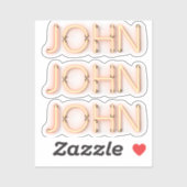 John Name in Ggloing Neon Lights Classic Round Sti Sticker (Vel)