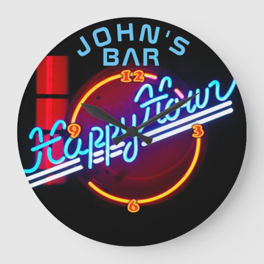 JOHN - Name Neon Sign Bar Mancave Den Clock Fun Grote Klok (Voorkant)