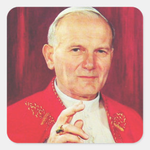 John Paul II Bishop van Rome Vierkante Sticker