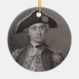 John Paul Jones (1747-92), gegraveerd door James B Keramisch Ornament