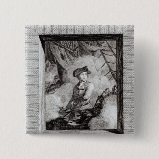 John Paul Jones Vierkante Button 5,1 Cm (Voorkant)