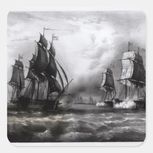 John Paul Jones's 'Ranger' Ship, 1793 Vierkante Sticker (Voorkant)