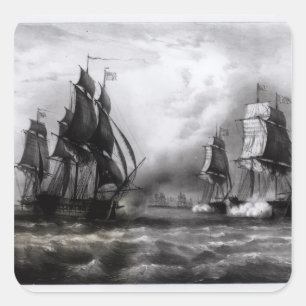 John Paul Jones's 'Ranger' Ship, 1793 Vierkante Sticker