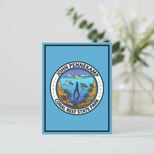 John Pennekamp Coral Reef State Park Reiskunst Briefkaart (Staand voorkant)