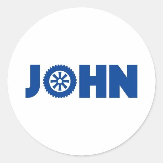 John Petrol Head Ronde Sticker (Voorkant)