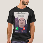 John Pork belt de telefoon T-shirt (Voorkant)