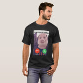John Pork belt de telefoon T-shirt (Voorkant volledig)