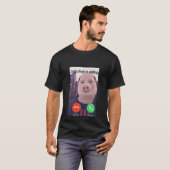 John Pork belt de telefoon T-shirt (Voorkant volledig)
