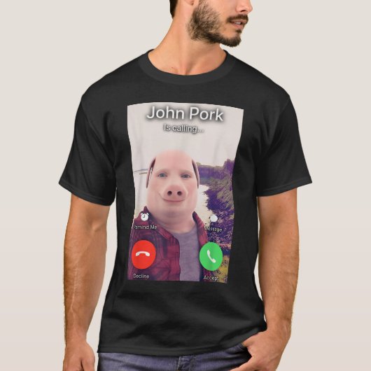 John Pork roept het T-shirt van Meme (Voorkant)