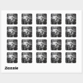 John Pounds geeft kinderen thuis les Vierkante Sticker (Vel)