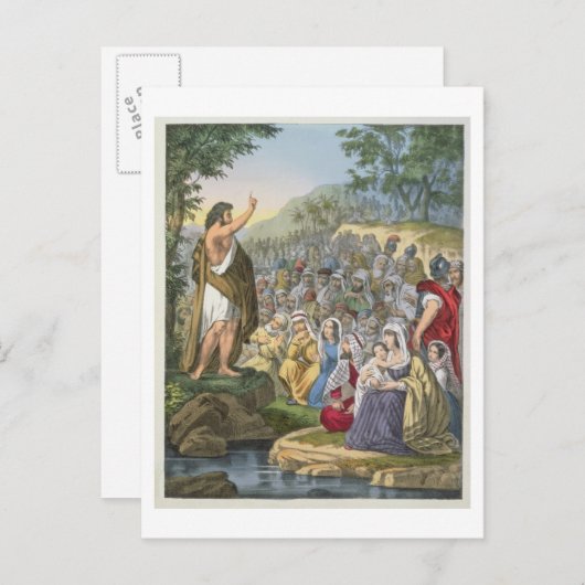 John Preaching in the Wilderness, van een bijbelse Briefkaart (Voorkant / Achterkant)