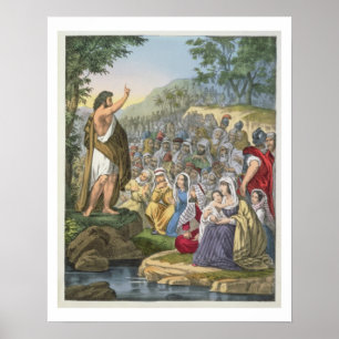 John Preaching in the Wilderness, van een bijbelse Poster