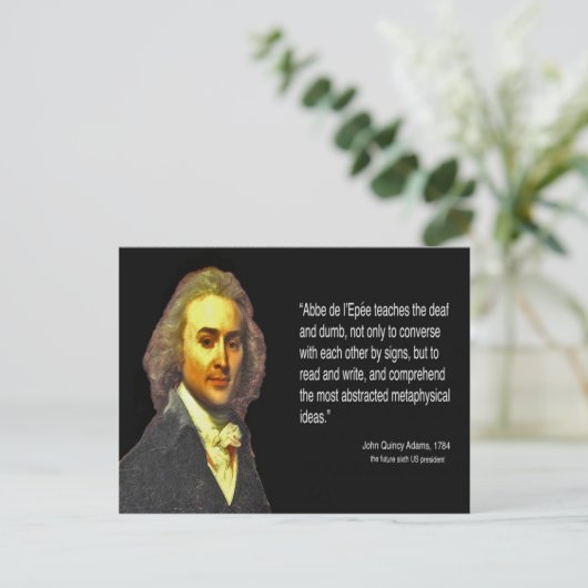 John Q. Adams bezocht de doofschool in Parijs Briefkaart (Staand voorkant)