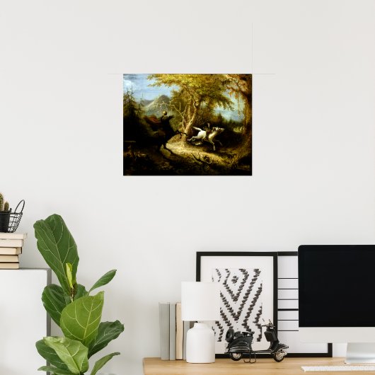 John Quidor The Headless Horseman Navolging Ichabo Poster (Thuiskantoor)