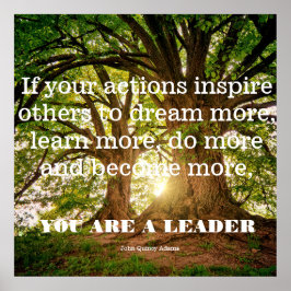 John Quincy Adams. Als je acties anderen inspireer Poster